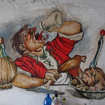 Mural in a basic mountain hut in the&amp;nbsp;Ikhtimanska Sriedna Ghora, about 40 kilometers southeast of Sofia